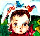 "Valerie's Blue Bird" is a watercolor by Mindy